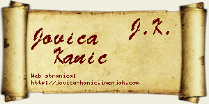 Jovica Kanić vizit kartica